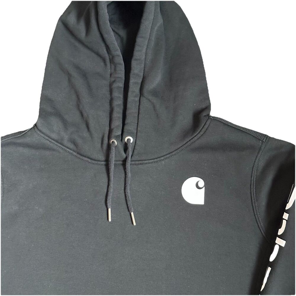 Carhartt Women's Midweight Logo Sleeve Graphic Sweatshirt Black Sz 2XL Oversized - Picture 2 of 10